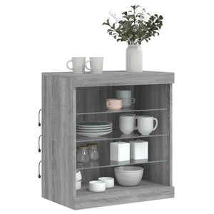 vidaXL Sideboard with LED Lights Grey Sonoma 60.5x37x67 cm