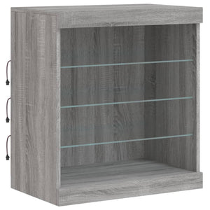 vidaXL Sideboard with LED Lights Grey Sonoma 60.5x37x67 cm