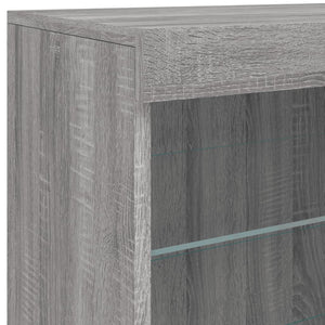 vidaXL Sideboard with LED Lights Grey Sonoma 60.5x37x67 cm