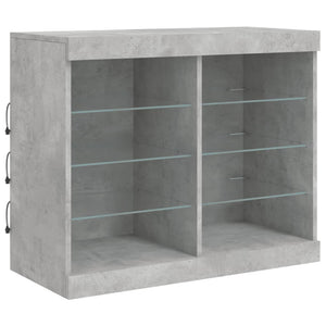 vidaXL Sideboard with LED Lights Concrete Grey 81x37x67 cm