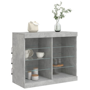 vidaXL Sideboard with LED Lights Concrete Grey 81x37x67 cm