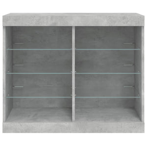 vidaXL Sideboard with LED Lights Concrete Grey 81x37x67 cm