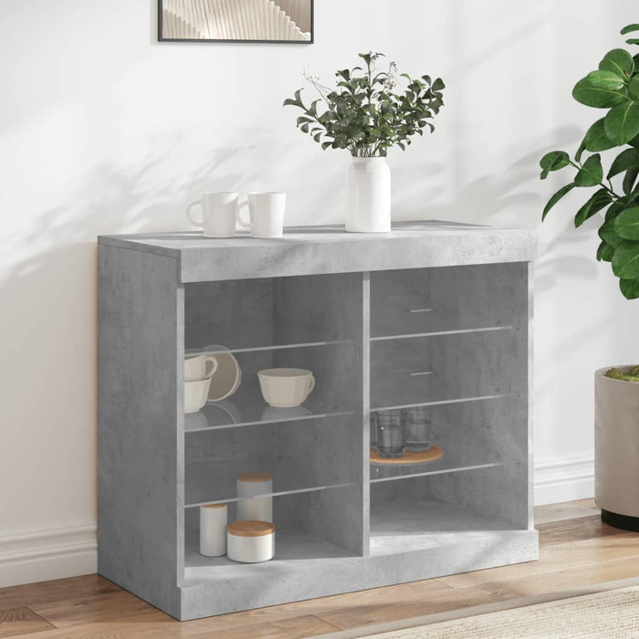 vidaXL Sideboard with LED Lights Concrete Grey 81x37x67 cm