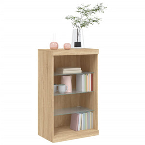 vidaXL Sideboard with LED Lights Sonoma Oak 60.5x37x100 cm