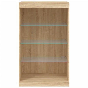 vidaXL Sideboard with LED Lights Sonoma Oak 60.5x37x100 cm