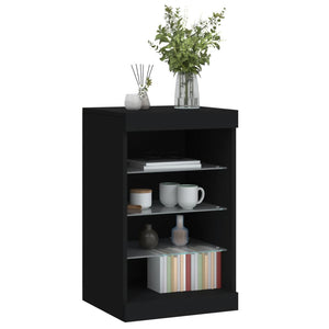 vidaXL Sideboard with LED Lights Black 41x37x67 cm