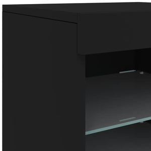 vidaXL Sideboard with LED Lights Black 41x37x67 cm