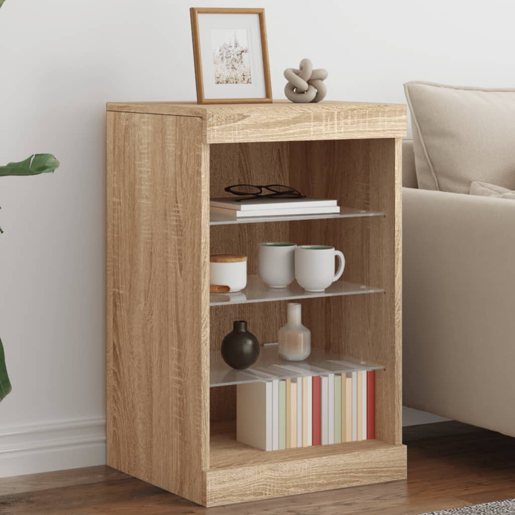 vidaXL Sideboard with LED Lights Sonoma Oak 41x37x67 cm