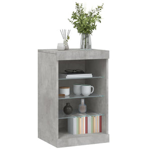 vidaXL Sideboard with LED Lights Concrete Grey 41x37x67 cm