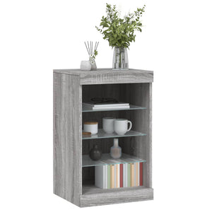 vidaXL Sideboard with LED Lights Grey Sonoma 41x37x67 cm