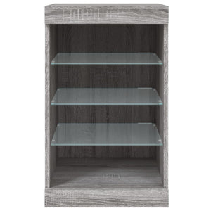 vidaXL Sideboard with LED Lights Grey Sonoma 41x37x67 cm