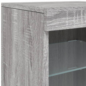 vidaXL Sideboard with LED Lights Grey Sonoma 41x37x67 cm