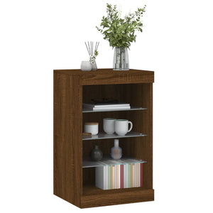 vidaXL Sideboard with LED Lights Brown Oak 41x37x67 cm