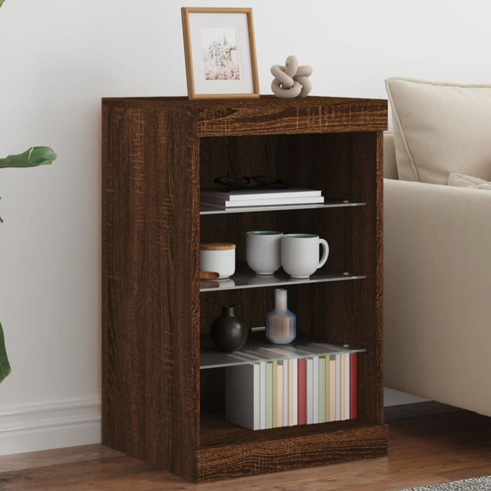 vidaXL Sideboard with LED Lights Brown Oak 41x37x67 cm