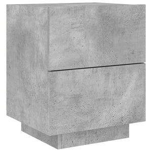 vidaXL Bedside Cabinet with LED Lights Concrete Grey Engineered Wood