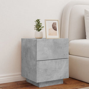 vidaXL Bedside Cabinet with LED Lights Concrete Grey Engineered Wood