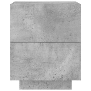 vidaXL Bedside Cabinet with LED Lights Concrete Grey Engineered Wood