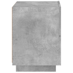 vidaXL Bedside Cabinet with LED Lights Concrete Grey Engineered Wood