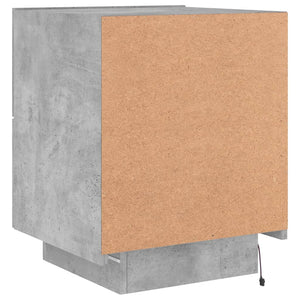 vidaXL Bedside Cabinet with LED Lights Concrete Grey Engineered Wood