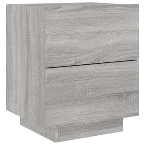 vidaXL Bedside Cabinets with LED Lights 2 pcs Grey Sonoma Engineered Wood