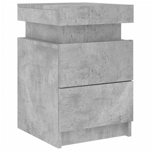 vidaXL Bedside Cabinet with LED Lights Concrete Grey 35x39x55 cm