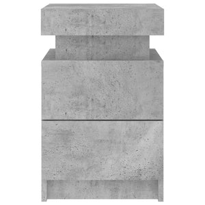 vidaXL Bedside Cabinet with LED Lights Concrete Grey 35x39x55 cm