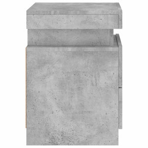 vidaXL Bedside Cabinet with LED Lights Concrete Grey 35x39x55 cm