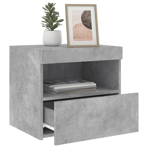 vidaXL Bedside Cabinets with LED Lights 2 pcs Concrete Grey 50x40x45 cm