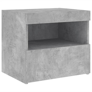 vidaXL Bedside Cabinets with LED Lights 2 pcs Concrete Grey 50x40x45 cm