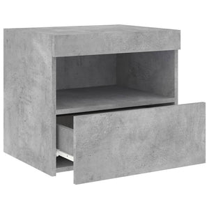 vidaXL Bedside Cabinets with LED Lights 2 pcs Concrete Grey 50x40x45 cm