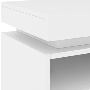 vidaXL Bedside Cabinet with LED Lights White 40x39x48.5 cm