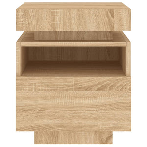 vidaXL Bedside Cabinet with LED Lights Sonoma Oak 40x39x48.5 cm