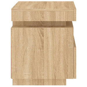 vidaXL Bedside Cabinet with LED Lights Sonoma Oak 40x39x48.5 cm