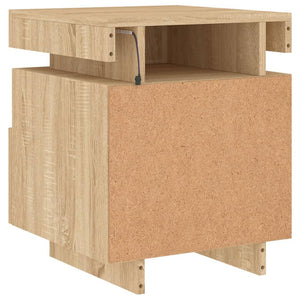 vidaXL Bedside Cabinet with LED Lights Sonoma Oak 40x39x48.5 cm