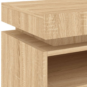 vidaXL Bedside Cabinet with LED Lights Sonoma Oak 40x39x48.5 cm