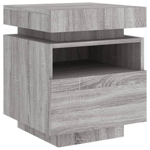 vidaXL Bedside Cabinets with LED Lights 2 pcs Grey Sonoma 40x39x48.5 cm