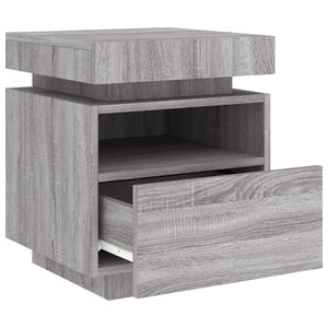 vidaXL Bedside Cabinets with LED Lights 2 pcs Grey Sonoma 40x39x48.5 cm