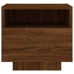 vidaXL Bedside Cabinets with LED Lights 2 pcs Brown Oak 40x39x37 cm