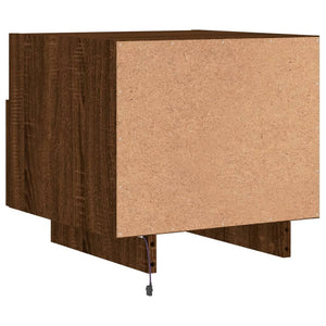 vidaXL Bedside Cabinets with LED Lights 2 pcs Brown Oak 40x39x37 cm