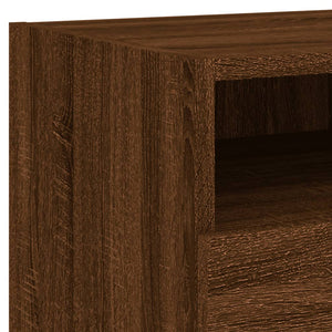 vidaXL Bedside Cabinets with LED Lights 2 pcs Brown Oak 40x39x37 cm