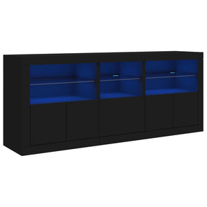 vidaXL Sideboard with LED Lights Black 162x37x67 cm