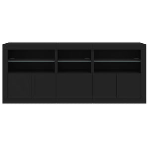 vidaXL Sideboard with LED Lights Black 162x37x67 cm