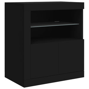 vidaXL Sideboard with LED Lights Black 162x37x67 cm