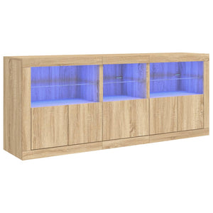 vidaXL Sideboard with LED Lights Sonoma Oak 162x37x67 cm