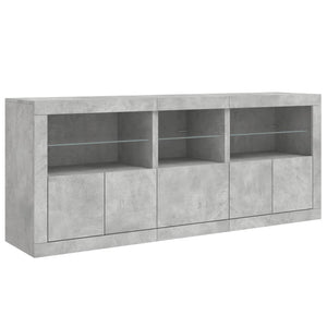 vidaXL Sideboard with LED Lights Concrete Grey 162x37x67 cm