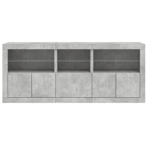 vidaXL Sideboard with LED Lights Concrete Grey 162x37x67 cm