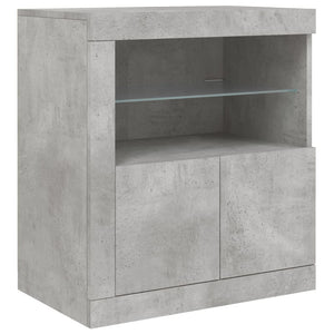 vidaXL Sideboard with LED Lights Concrete Grey 162x37x67 cm