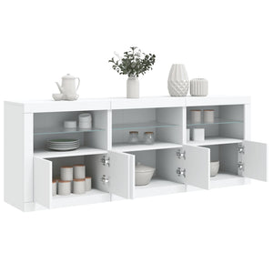 vidaXL Sideboard with LED Lights White 181.5x37x67 cm