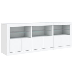 vidaXL Sideboard with LED Lights White 181.5x37x67 cm