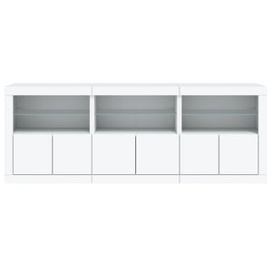 vidaXL Sideboard with LED Lights White 181.5x37x67 cm